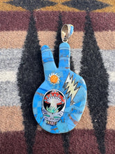 Load image into Gallery viewer, Peace Sign Micro Inlay Grateful Dead Weed Pendant