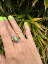 Load image into Gallery viewer, Artist Larry Castillo Opal Brass Inlay Ring