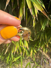 Load image into Gallery viewer, Zuni Artist Larry Castillo Carved Red Opal Brass Ring