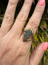 Load image into Gallery viewer, Artist Larry Castillo Carved Opal Brass Ring