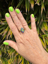Load image into Gallery viewer, Artist Larry Castillo Opal Brass Inlay Ring