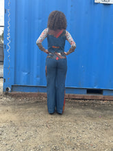 Load image into Gallery viewer, Laura Denim and Leather Patched 2 Piece Pant and Vest Set
