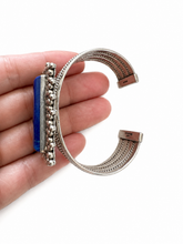 Load image into Gallery viewer, Artie Yellowhorse Sterling Silver Lapis Lazuli Cuff Bracelet – Rising Sun Design