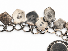 Load image into Gallery viewer, Vintage 925 World Travel European Shield Bracelet 18 Enamel Souvenir