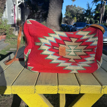 Load image into Gallery viewer, Matt Cameron Kilim Leather Handle Wool Handbag Purse