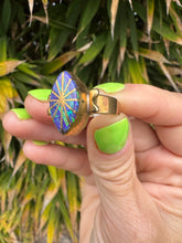 Load image into Gallery viewer, Artist Larry Castillo Opal Brass Inlay Ring