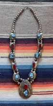 Load image into Gallery viewer, Nickel Howlite & Coral Block Statement Necklace