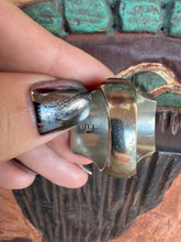 Load image into Gallery viewer, Vintage 1940s Mexico Souvenir Silver Peso Metal Brass Mexican Biker Chief Ring