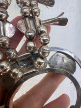 Load image into Gallery viewer, Vintage Z. Otero Sterling Turquoise Squash Blossom Necklace