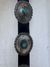 Load image into Gallery viewer, Vintage AJW Sterling Turquoise Concho Belt