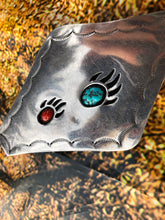 Load image into Gallery viewer, Navajo Turquoise Coral Bear Claw Marked Pendant