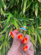 Load image into Gallery viewer, Larry Castillo Rectangle Carved Opal Brass Ring