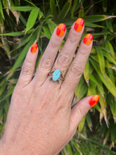 Load image into Gallery viewer, Artist Larry Castillo Carved Opal Brass Ring