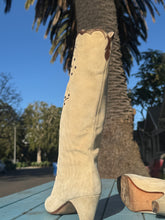 Load image into Gallery viewer, 1980&#39;s Andrea  Pfister for Neiman Marcus Floral Embroidery Suede Boots
