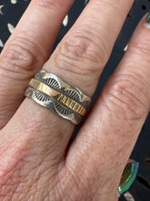 Load image into Gallery viewer, Native Sterling Silver 14K Stamped Ring
