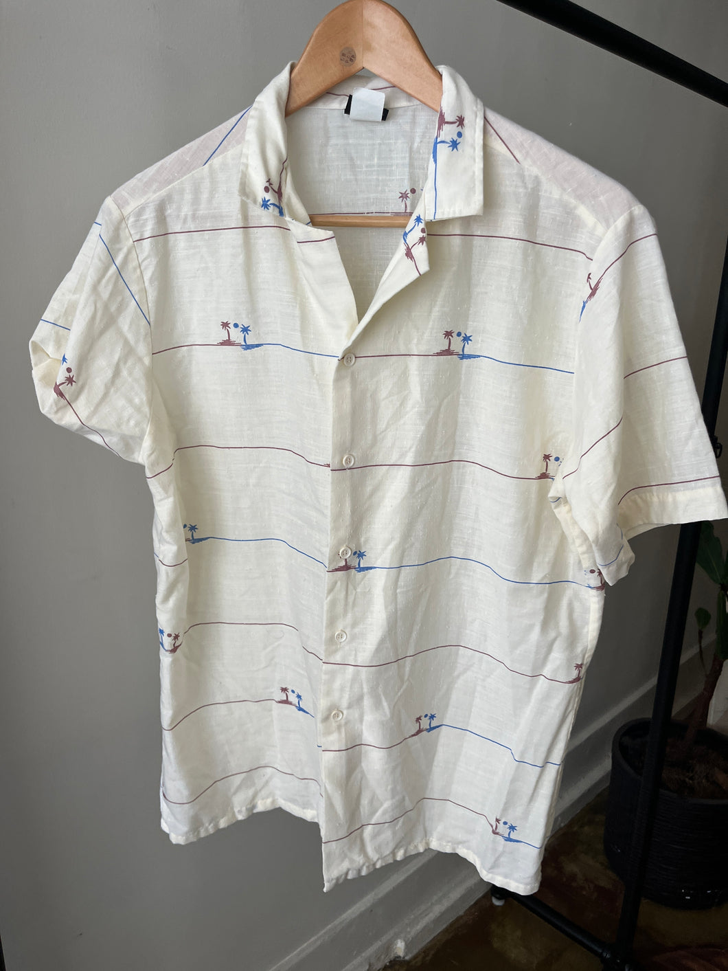 Beach Theme Pinstripe Buttondown Shirt
