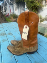 Load image into Gallery viewer, Two Tone Leather &amp; Suede Cowboy Boots-Women Size 7.5
