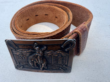 Load image into Gallery viewer, Western Rodeo Copper Buckle Embossed Leather Belt
