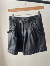 Load image into Gallery viewer, Leather High Waist Belt Shorts
