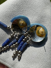 Load image into Gallery viewer, Vintage 1980&#39;s Art Deco Lapis Earrings
