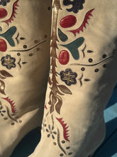 Load image into Gallery viewer, 1980&#39;s Andrea  Pfister for Neiman Marcus Floral Embroidery Suede Boots
