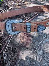 Load image into Gallery viewer, Vintage Sterling Mother of Pearl Inlay Belt
