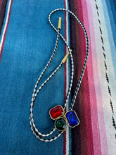 Load image into Gallery viewer, 1980s Rhinestone Bolo Tie Necklace
