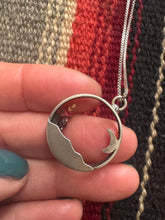 Load image into Gallery viewer, Man and the Moon Sterling Silver Necklace
