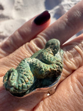 Load image into Gallery viewer, Carved Turquoise Snake Ring
