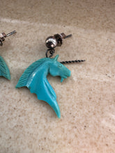 Load image into Gallery viewer, Turquoise Unicorn Earrings
