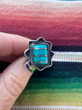 Load image into Gallery viewer, Turquoise Silver Lines Ring
