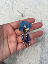 Load image into Gallery viewer, Vintage 1980&#39;s Art Deco Lapis Earrings

