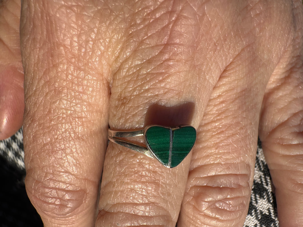 Malachite Heart Ring