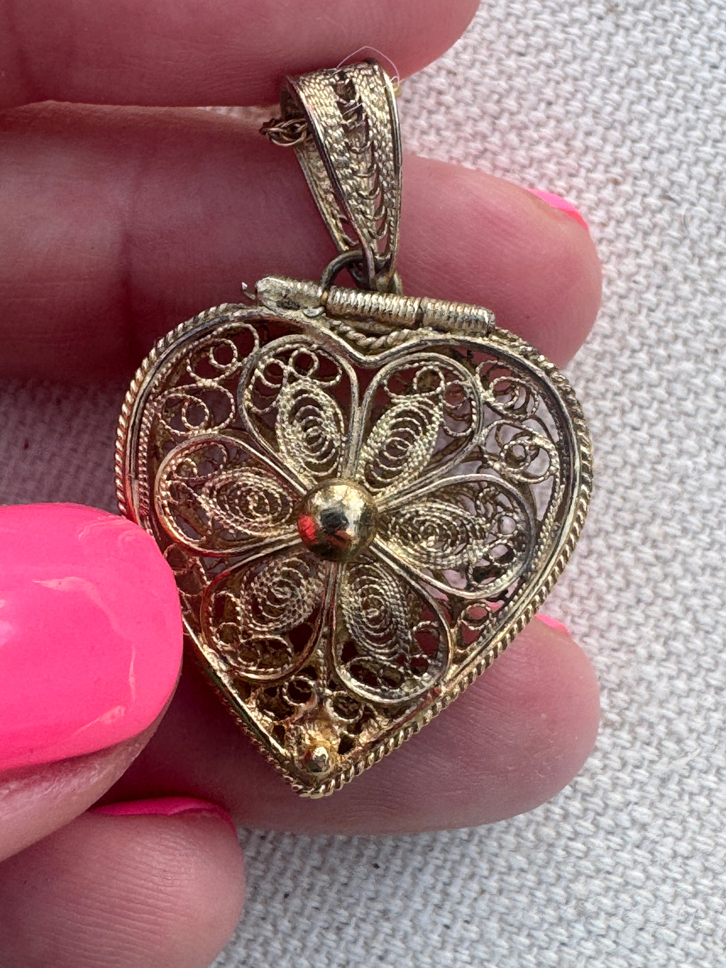 Heart Goldtone Locket Necklace