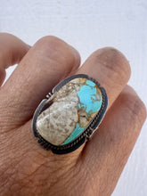 Load image into Gallery viewer, Large Matrix Turquoise Sterling Silver Statement Ring
