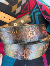 Load image into Gallery viewer, Vintage Firefighters Always Put Out the Fire Leather Belt

