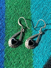 Load image into Gallery viewer, Heart Jet Earrings
