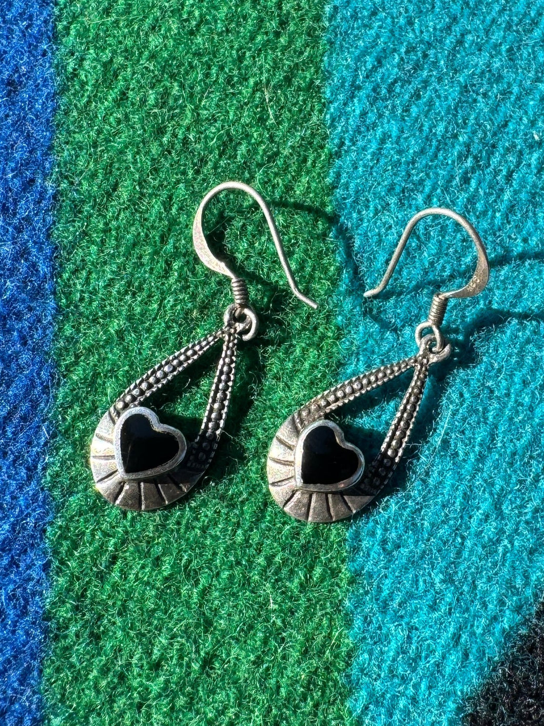 Heart Jet Earrings