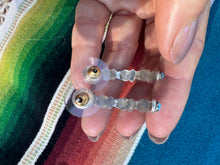 Load image into Gallery viewer, Zuni Snake Eye Turquoise Hoop Earrings
