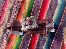 Load image into Gallery viewer, Vintage Brighton Brown Square Concho Belt
