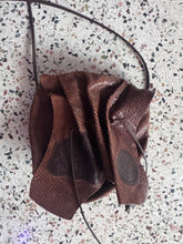 Load image into Gallery viewer, Carlos Falchi Caramel Snake Print Leather Buffalo Butterfly Bag
