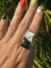 Load image into Gallery viewer, Mother of Pearl and Onyx Split Ring
