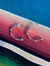 Load image into Gallery viewer, Zuni Snake Eye Turquoise Hoop Earrings
