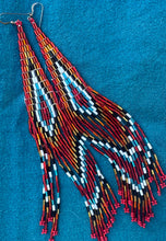 Load image into Gallery viewer, Handbeaded Native American Dangling  Earrings
