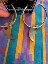 Load image into Gallery viewer, Deadstock Half Moon Face Hoop Earrings
