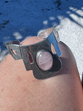 Load image into Gallery viewer, Vintage Rose Quartz Mexico Sterling Silver Cuff Bracelet

