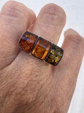 Load image into Gallery viewer, Three Amber Stone Ring
