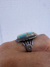 Load image into Gallery viewer, Large Matrix Turquoise Sterling Silver Statement Ring
