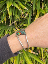 Load image into Gallery viewer, Butterfly Rainbow Mountain Brass Cuff
