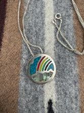 Load image into Gallery viewer, Mountain Rainbow Circle Pendant Necklace
